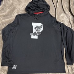 Polo Ralph Lauren P Wing Performance Shirt Black Hooded Long Sleeve Stadium