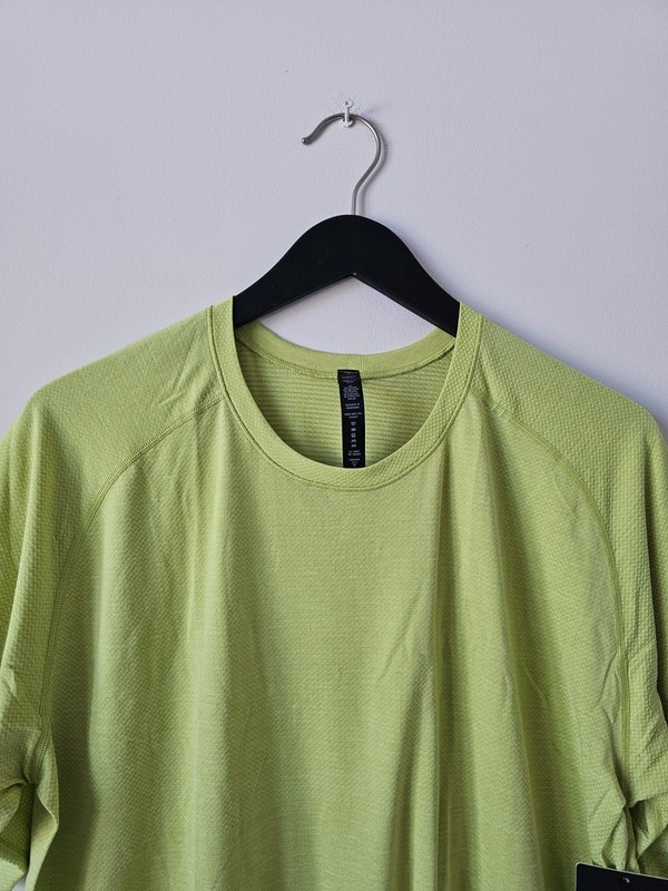 NWT LULULEMON FZAP/WSBI Yellow Green Metal Vent Tech SS 2.0 Top Shirt Men's XXL gallery
