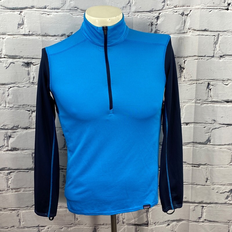 Patagonia Men's 1/2 Zip Midweight Capilene Baselayer Blue Activewear Shirt XS gallery