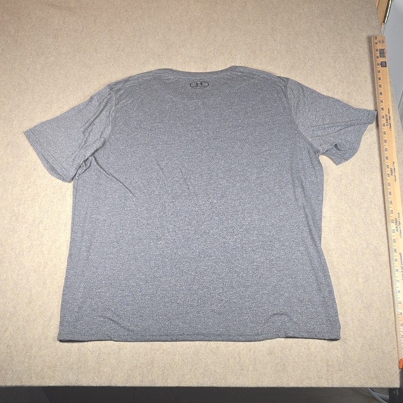Under Armour HeatGear Loose Fit Gray Crew Neck Polyester Tee Men’s 3XL gallery