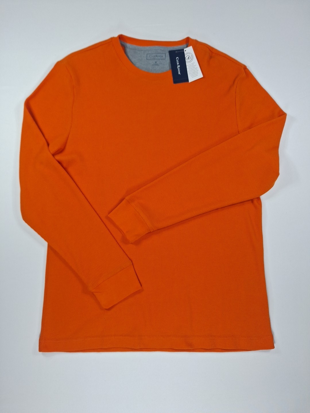 Club Room Men's Thermal Medium Orange Waffle Weave Long-sleeve gallery