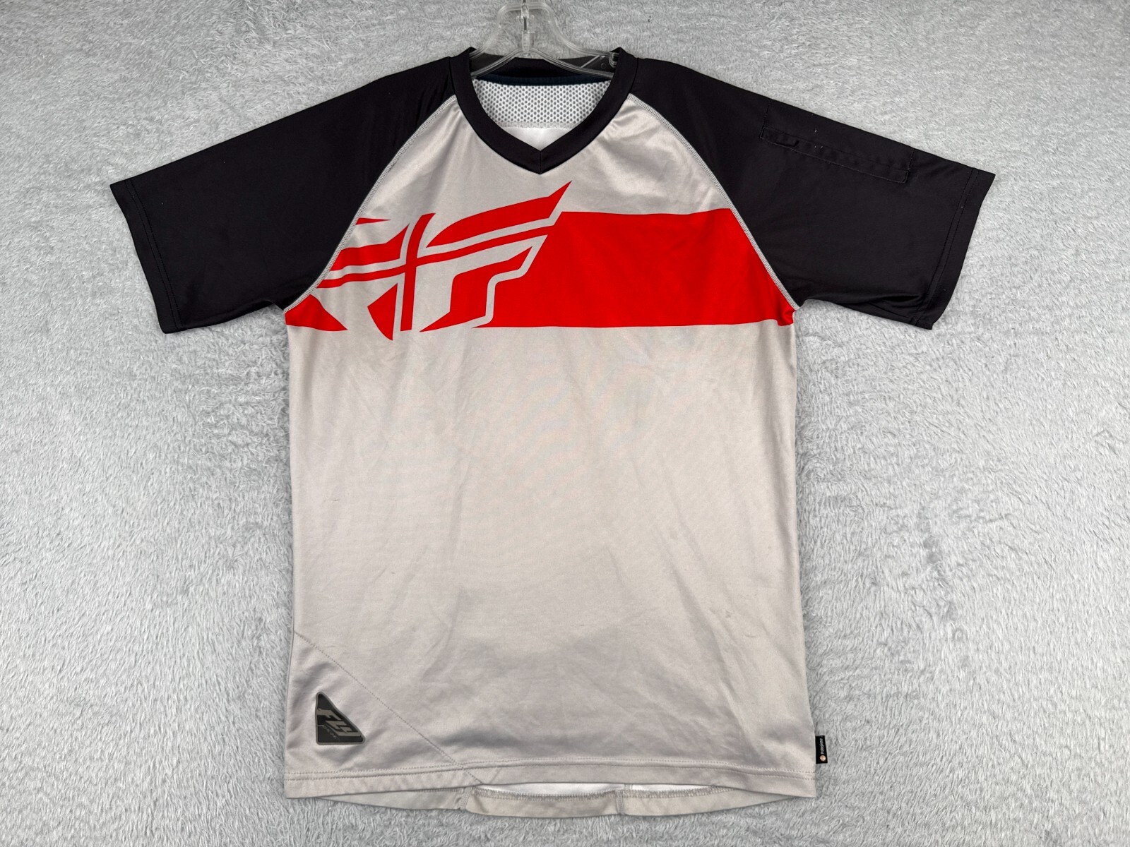 Fly Racing Cycling Motocross Jersey Adult Small Black Gray BMX Rear Pocket gallery