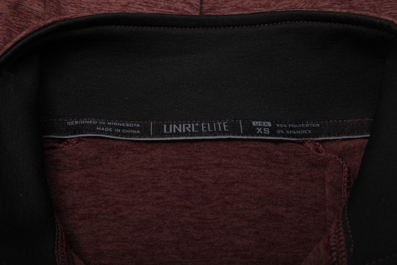 UNRL Elite Men's XS Quarter Zip Pullover Activewear Top Maroon Heather Stretch gallery