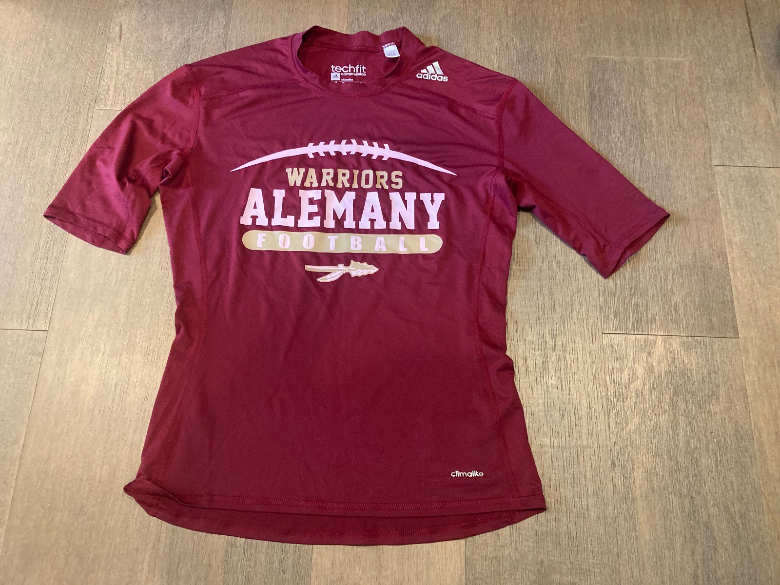 Mens Adidas Climalite Techfit Compression Shirt Alemany Football Large gallery