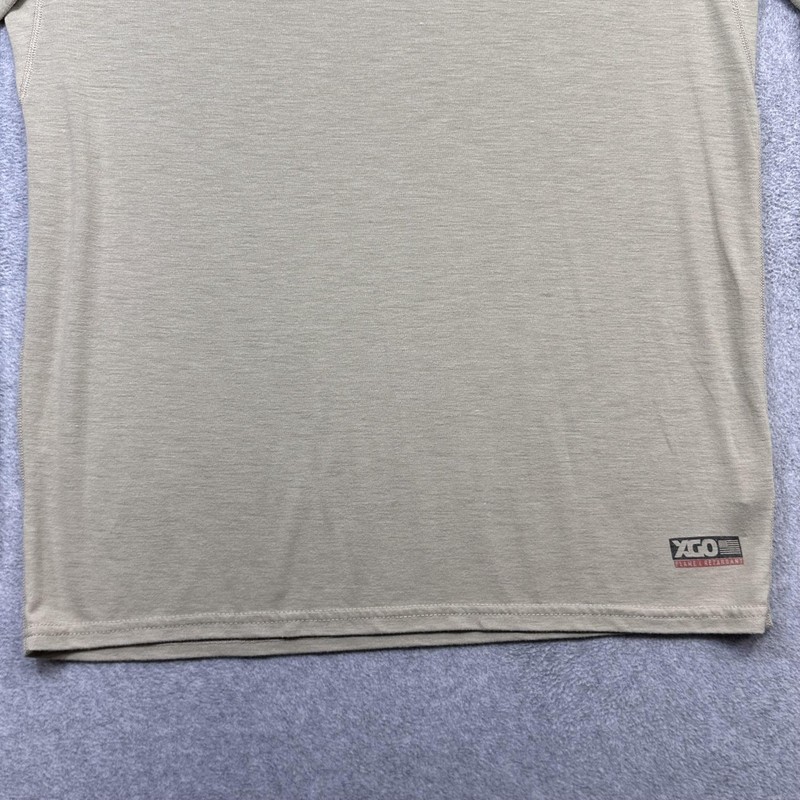 XGO FR Shirt Mens Medium Beige Flame Resistant Long Sleeve Base Layer USA Work gallery