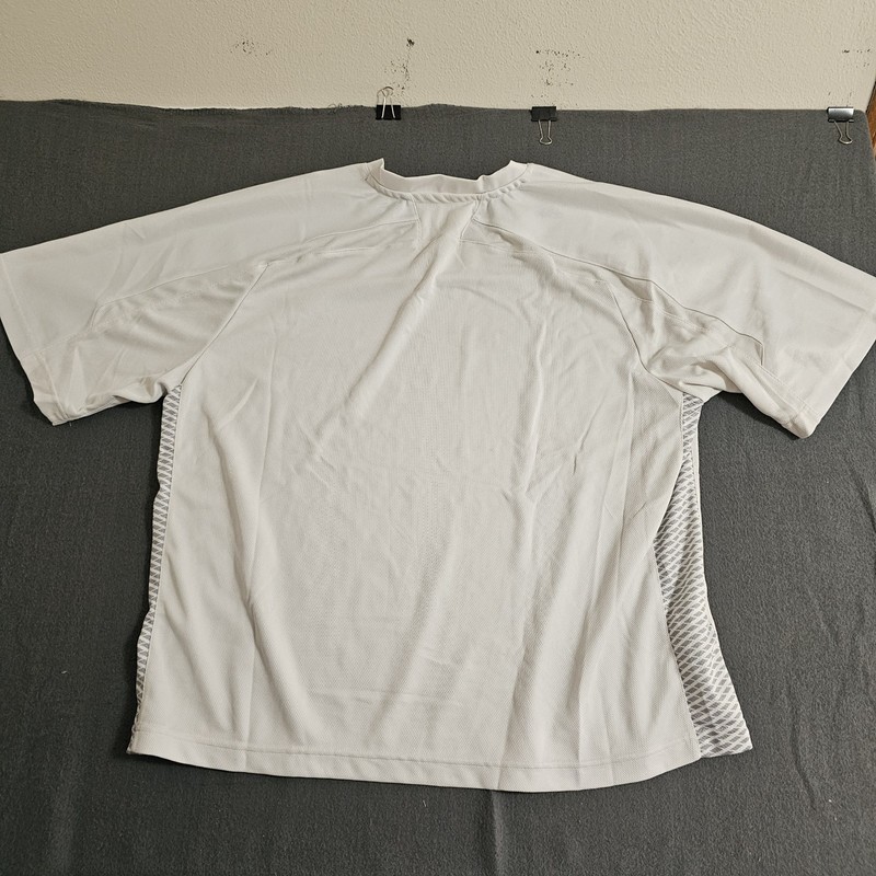 Adidas 2XL White Grey Side Stripes Heavy Short Sleeve T-Shirt gallery