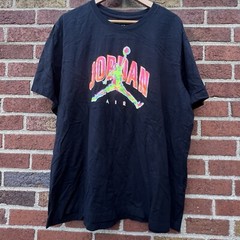 Nike Air Jordan Jumpman Logo Shirt Tee CZ8383-010 Black Multicolor Mens Size XXL