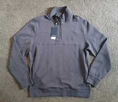 Pyscho Bunny Zeke 1/4 Zip Mock Pullover Men’s Medium Blackened Pearl $148