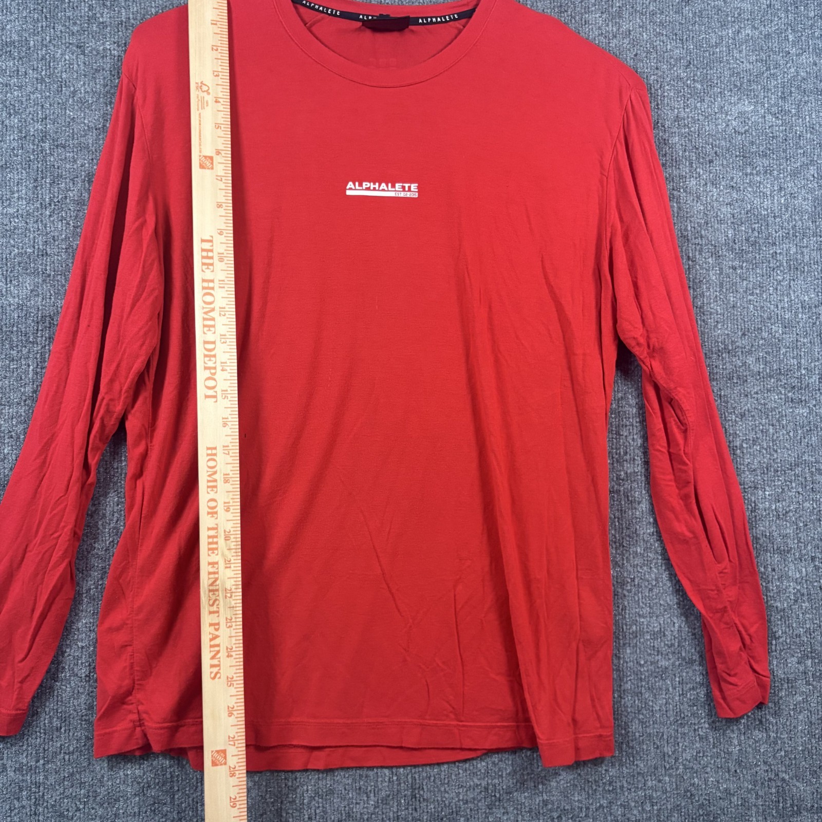 Alphalete Shirt Mens Large Red Active Performance Fit Long Sleeve Crewneck gallery