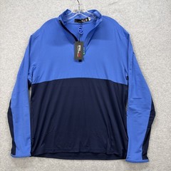 RLX Ralph Lauren Pullover Mens Medium Blue Golf Performance Half-Zip Jersey NWT