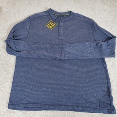 VTG 1946 Men’s Pullover Henley Shirt Size 2XL XXL Blue Heather Long Sleeve NWTG