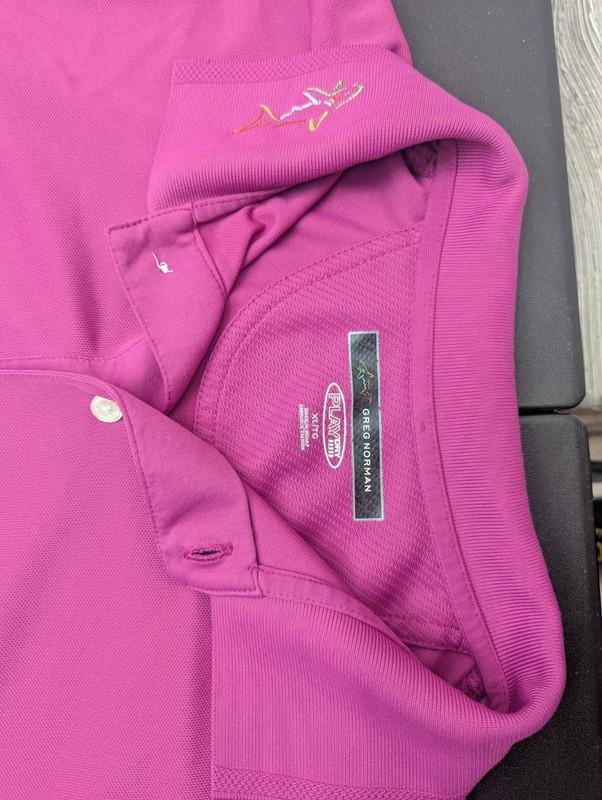 Greg Norman Play Dry Mens Extra Large XL TG Short Sleeve Polo Golf Shirt Magenta gallery