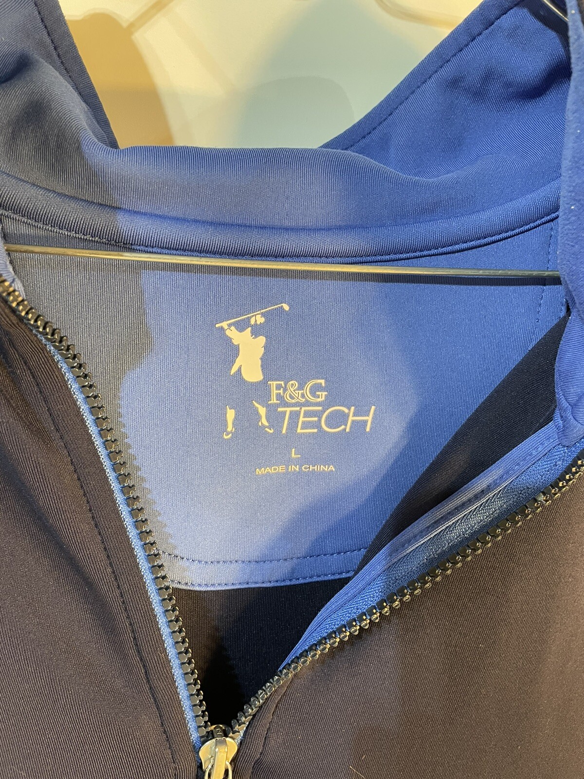 F&G Tech Pullover 1/4 Zip Long Sleeve Mens Large L Blue Golf Glenmaura National gallery