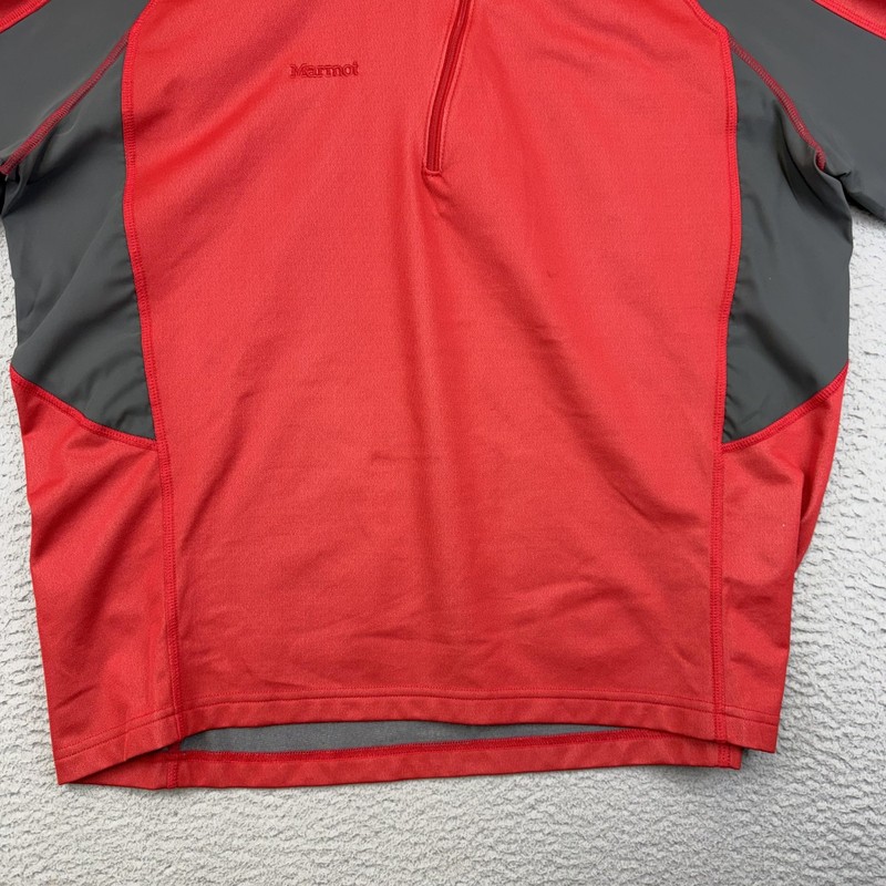 Marmot Pullover Mens Large Red Windstopper Polartec Quarter Zip Fleece Hiking gallery