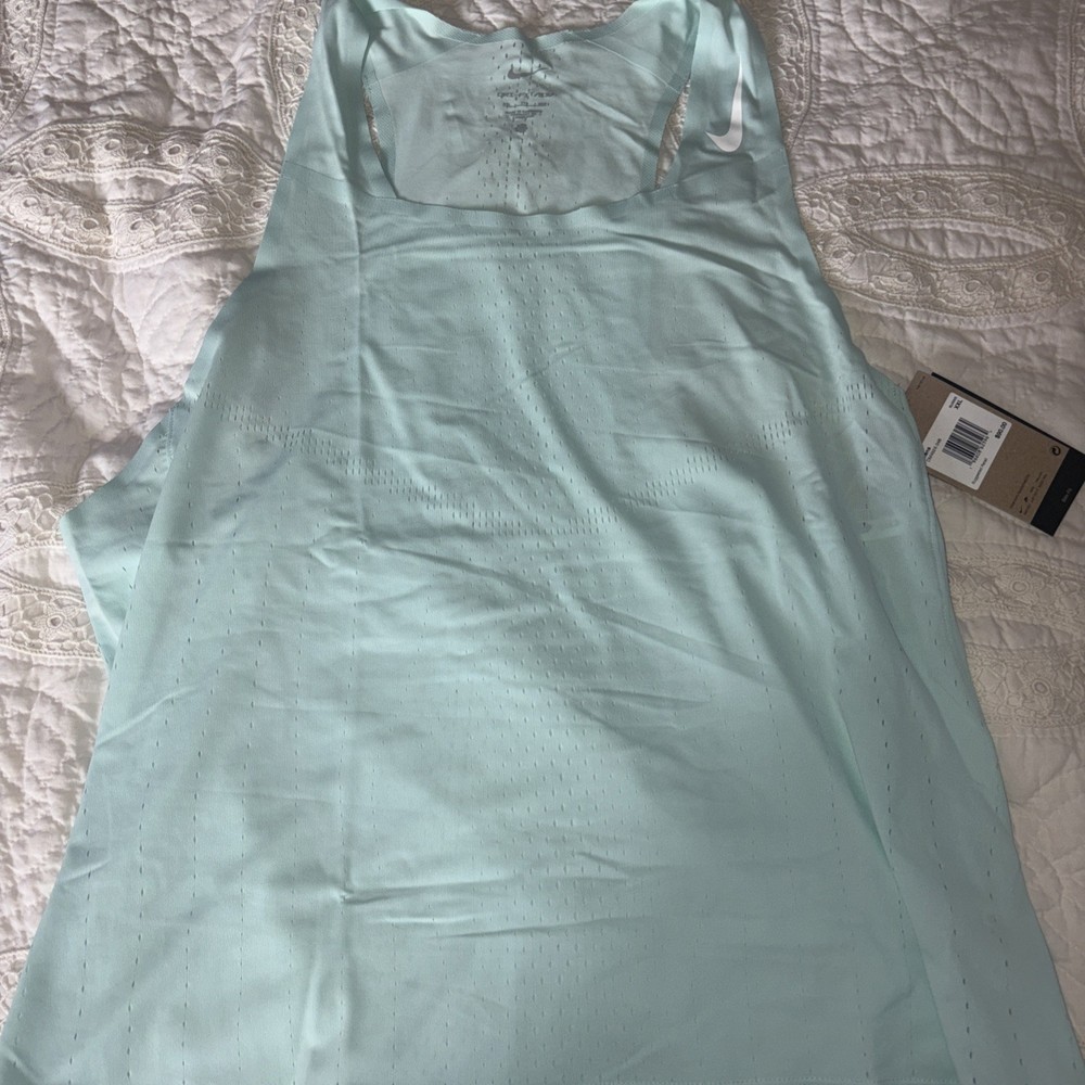 Nike Run ADV AeroSwift DRI-Fit 2XL Jade Ice Perforated Jersey Running Tank, New