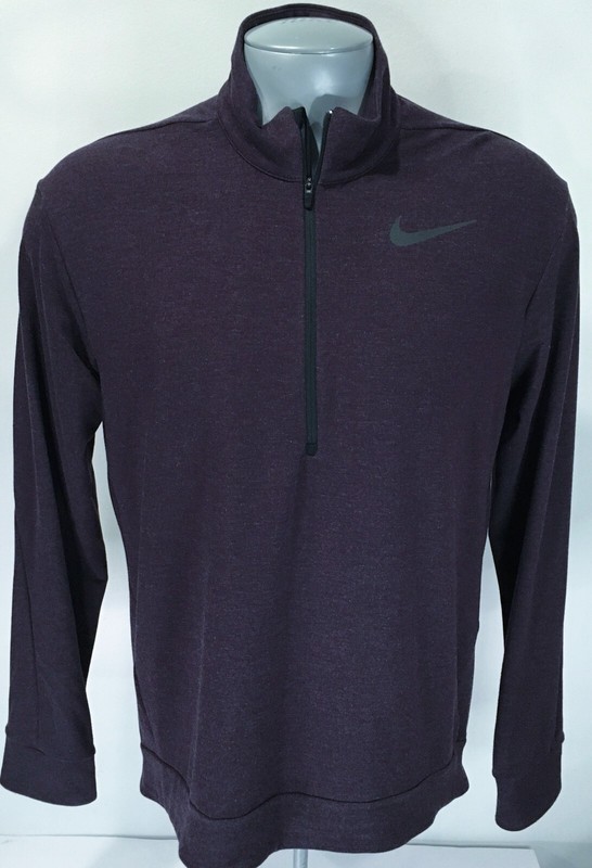 NIKE Dri-Fit Training M Medium 1/2 Zip Long Sleeve Activewear Shirt Dark Purple gallery