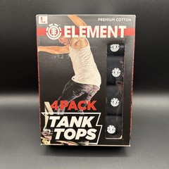 Element 4 Pack Skateboards Tank Top Black Sz L 42-44 Premium Cotton Tag Free NWT