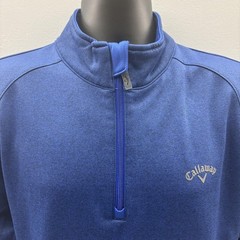 Callaway Weather Series 1/4 Zip Pullover Mens XL Blue Performance Golf Top