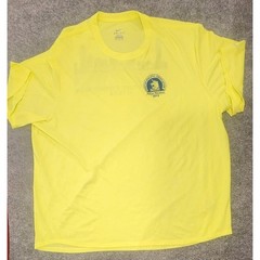 Adidas 2013 Boston Marathon 117th Runner Shirt – Yellow w/Blue logo – Men XXL