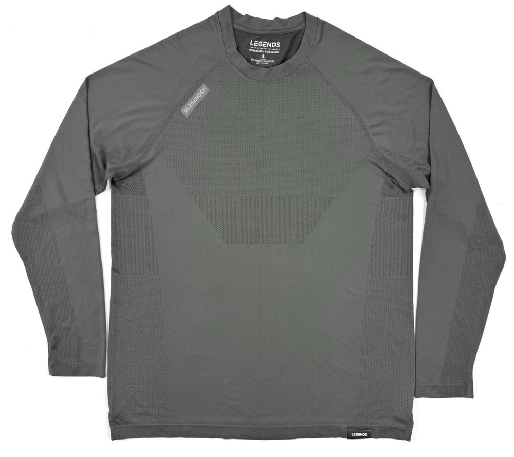 Legends Mens Long Sleeve T-Shirt Sz Small Gray Performance Athletic Workout Gym