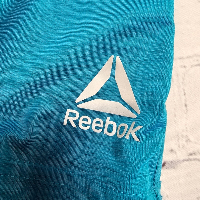 Reebok Mens XL Teal Blue Space Dye Performance T-Shirt Reflective gallery