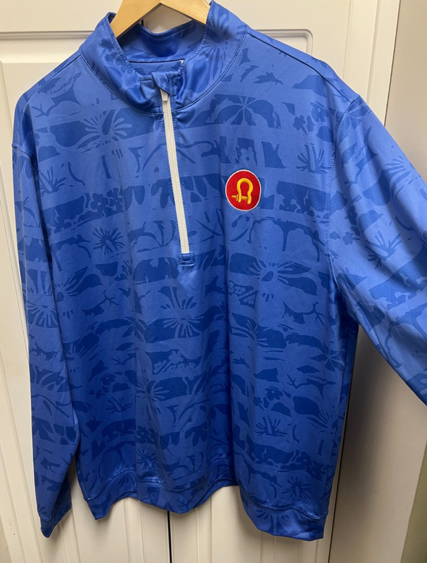 Waggle Men's Waikiki Quarter Zip Golf Shirt Top, Blue Size XXL NEW gallery