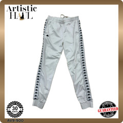 Kappa Track Pants Mens White M Tapered Athletic Drawstring