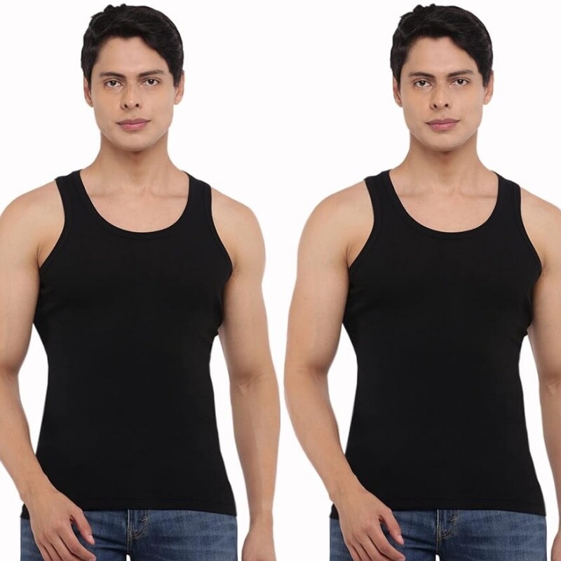Dollar Bigboss Men's Vest 100% Combed Styled Stretch Sleeveless Scoop Neck Rib F gallery