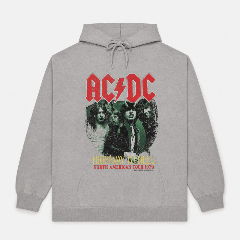 New Adult Unisex AC/DC Highway to Hell Hoodie Gray Sweatshirt Size Medium gallery