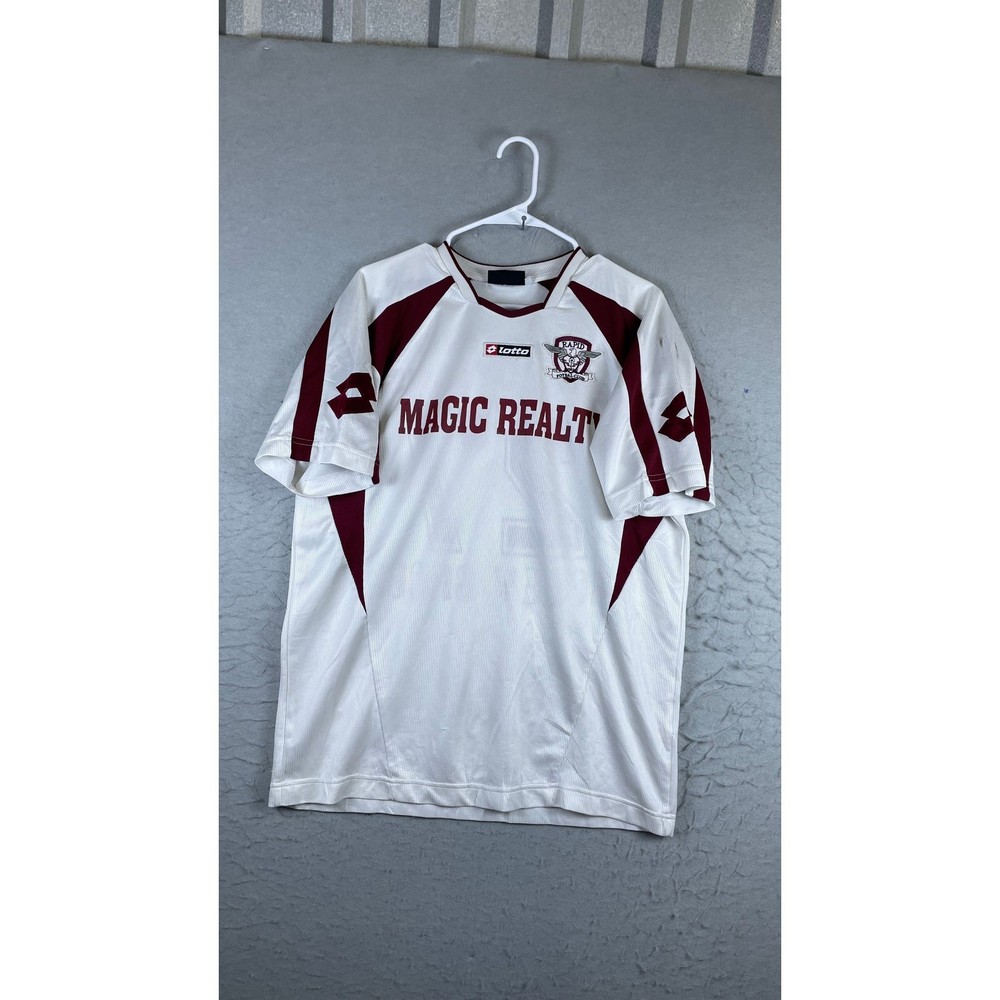 Lotto Soccer Jersey Mens L White Maroon Good Rapid Football Club Magic Realty 27