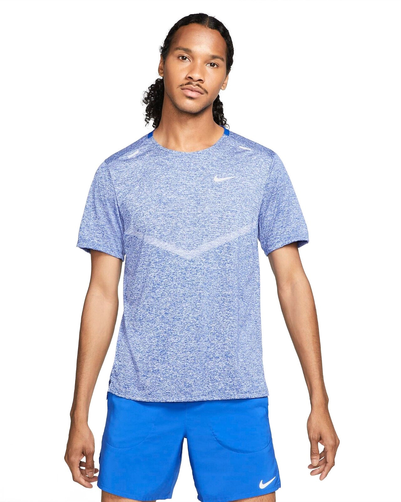 Nike Mens Dri-Fit Rise 365 Running Top in Blue/Silver, Size: LG & XL, CZ9184-482 gallery