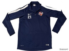 Nike Dri-FIT 1/4 Zip Mock Neck Pullover FC Thunder Soccer Blue Men S