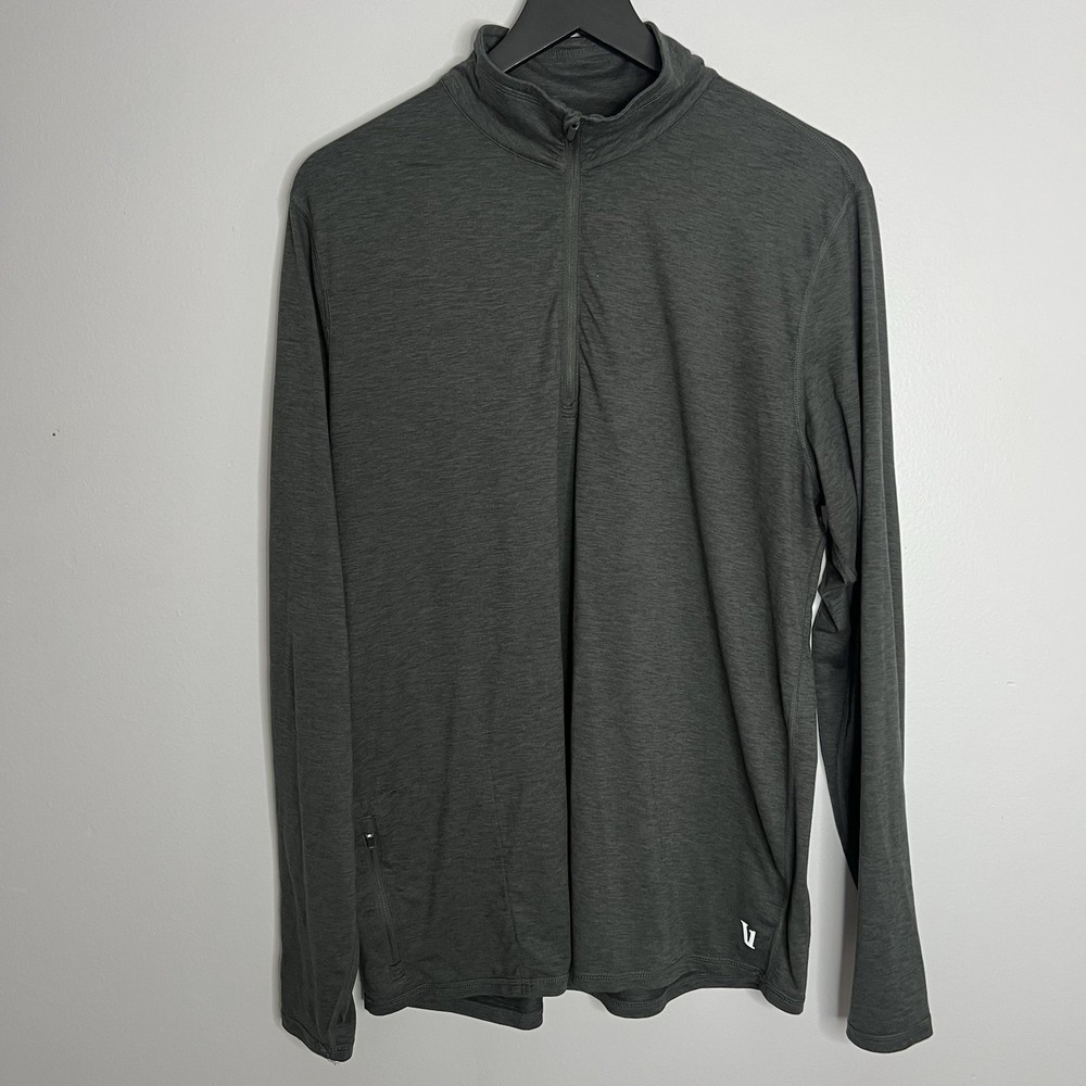 Vuori Ease Performance 1/2 Zip 2.0 Mens Large Charcoal Heather Grey V221