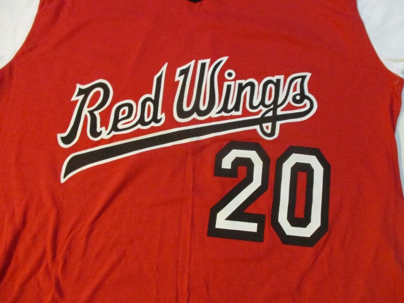 ROCHESTER RED WINGS FRANK ROBINSON #20 VINTAGE 1980s JERSEY LG REDS ORIOLES RARE gallery