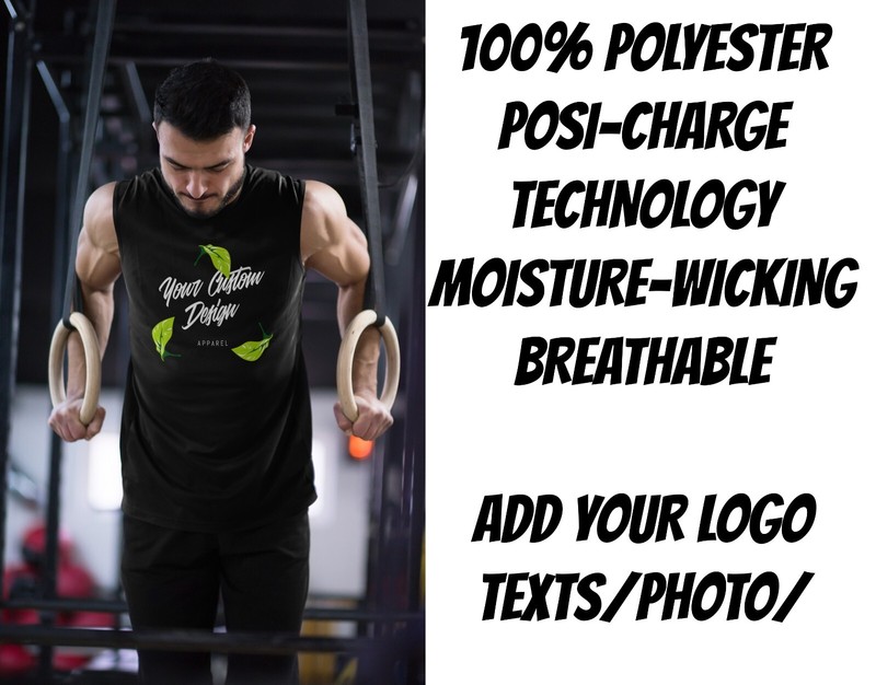 Ink Stitch Design Your Own Custom Printing Men Performance Poly Tank Tops gallery