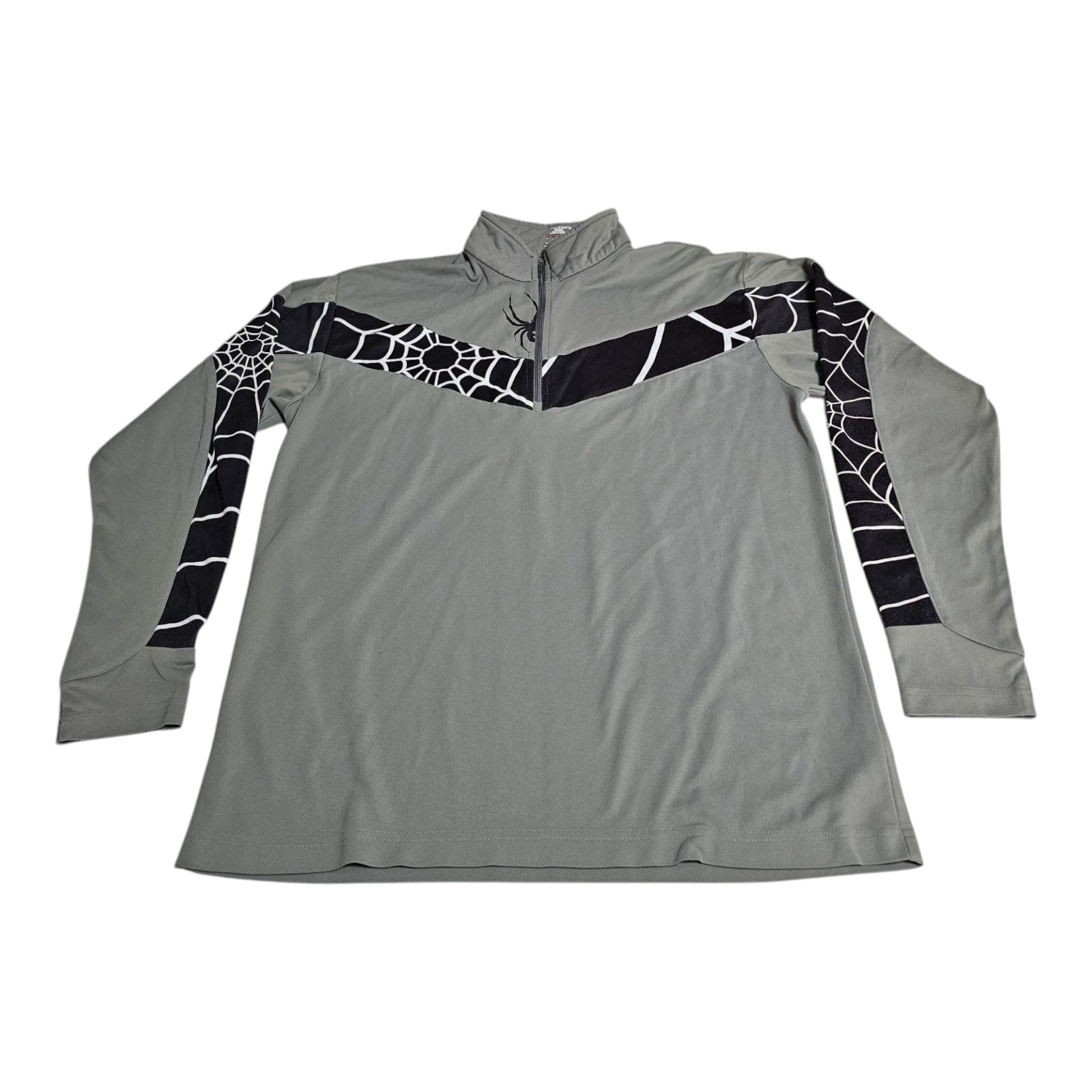Spyder 1/4 Zip Pullover Mens L Gray Black Web Design Long Sleeve Graphic gallery