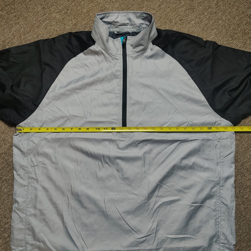 LEVELWEAR Pullover Men XL Silver Short Sleeve 1/4 Zip Outdoor Activewear gallery