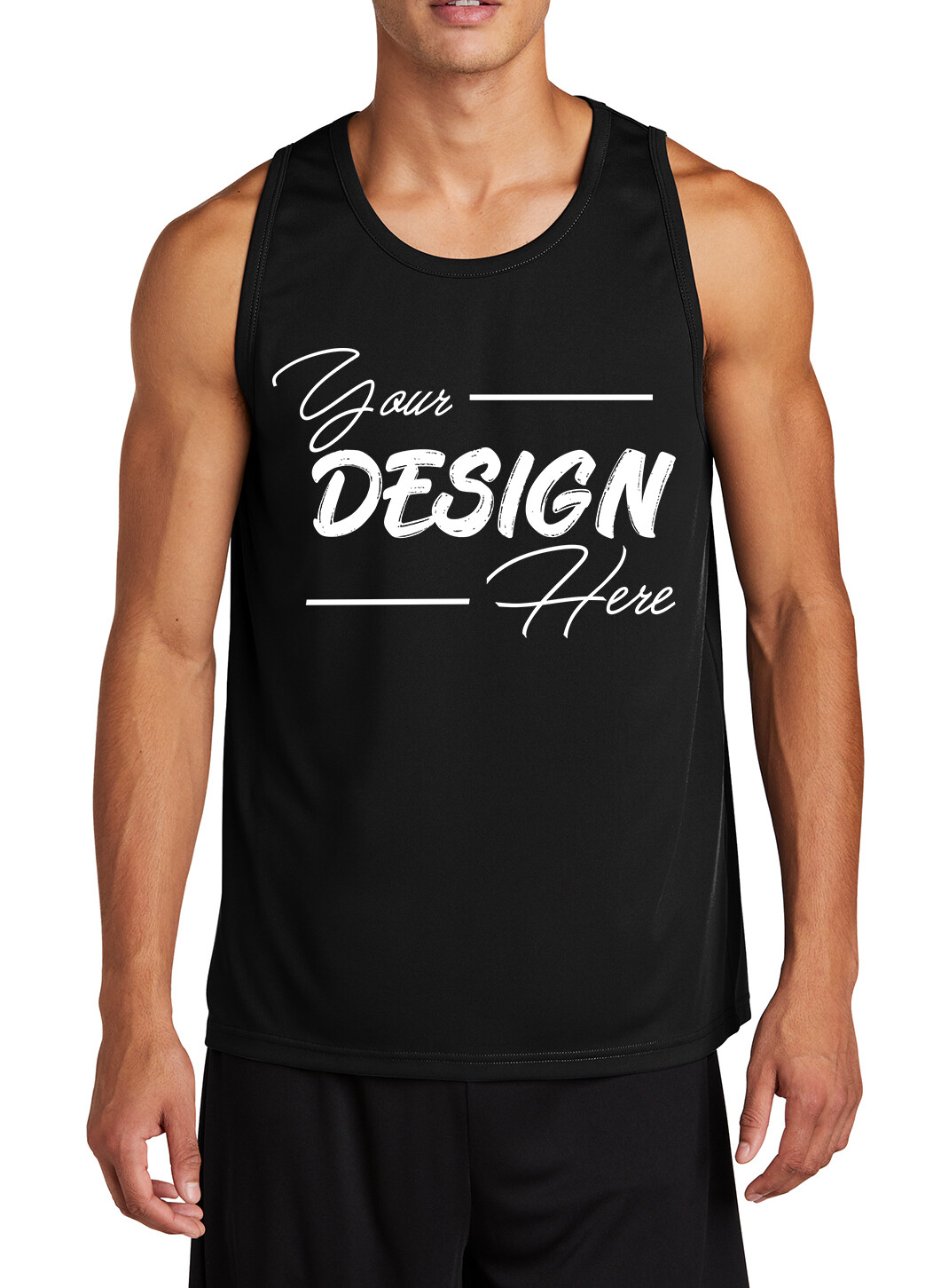 Ink Stitch Design Your Own Custom Printing Men Performance Poly Tank Tops gallery