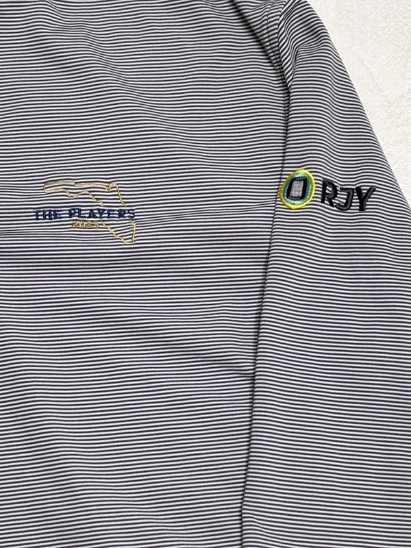 Peter Millar 1/4 Zip Performance Pullover The Players 2023 Gray White Striped gallery