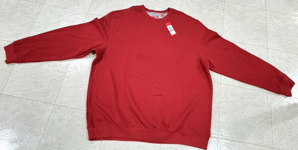 IZOD SUEDED FLEECE BIG&TALL SWEATSHIRT MEN 2XLT 45x7831 RED DAHLIA supersoft NWT