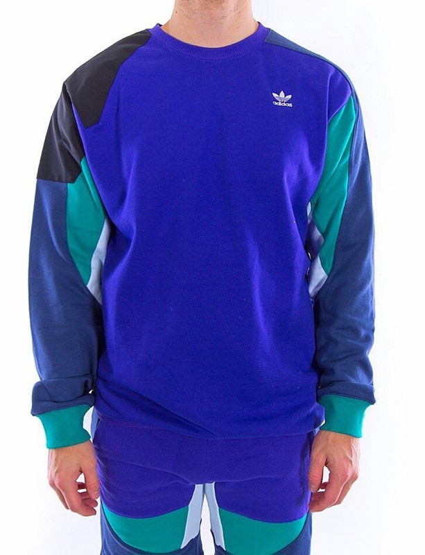 Adidas Originals Mens Soccer Purple Multicolor Logo Sweatshirt FM3697 Rare NEW gallery