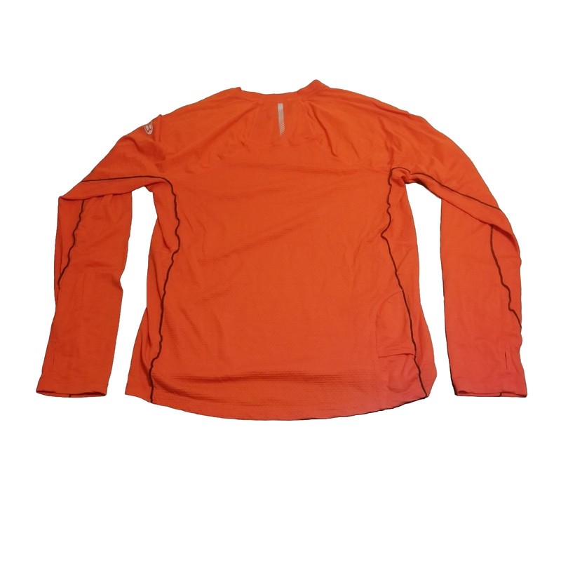 Icebreaker Shirt Men Size Medium Orange Merino GT Wool Blend Stretch Thumb Holes gallery