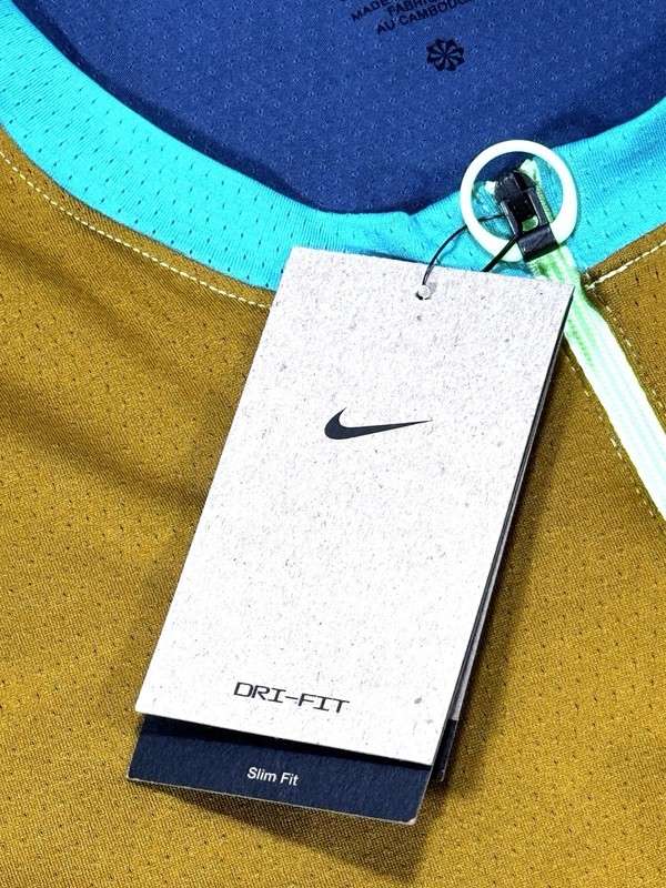 NWT! Nike Court Dri-Fit ADV Tennis Shirt Gold Teal-DD8321-718-Men’s L gallery