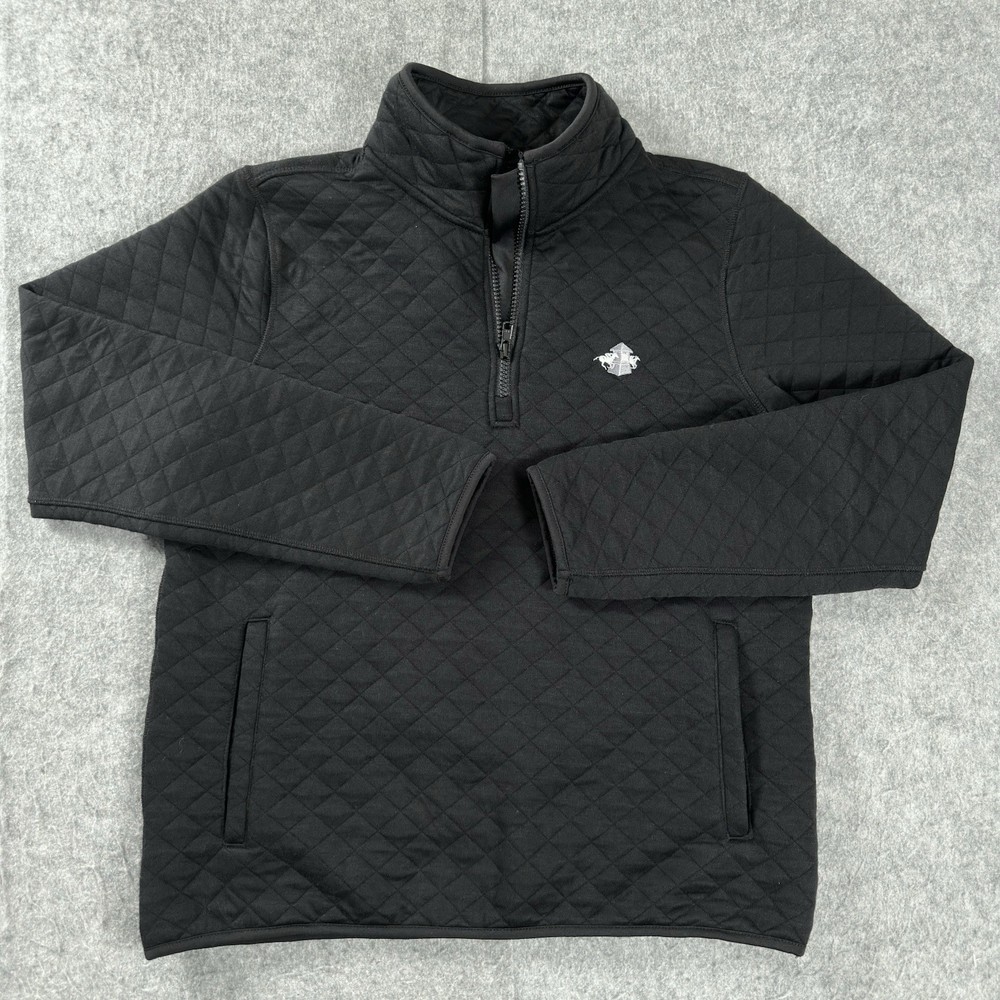 Marine Layer Corbet Quarter Zip Pullover Fleece Black M