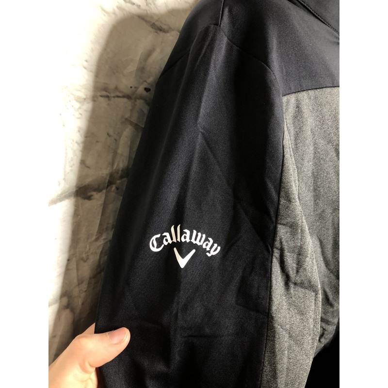 NEW Callaway Golf Shirt Black Gray Weather Series Long Sleeve 1/4 Zip Pullover gallery