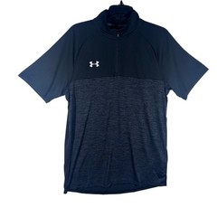 Under Armour Men’s Polo Golf Shirt HeatGear SS 1/4 Zip Pullover Black Medium NEW
