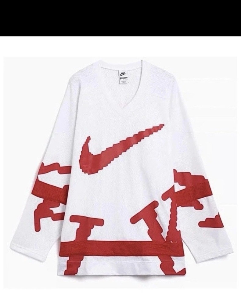 NIKE SPORTSWEAR CLUB HOCKEY JERSEY Mens Size XXL Oversized WHITE RED HV1137-100