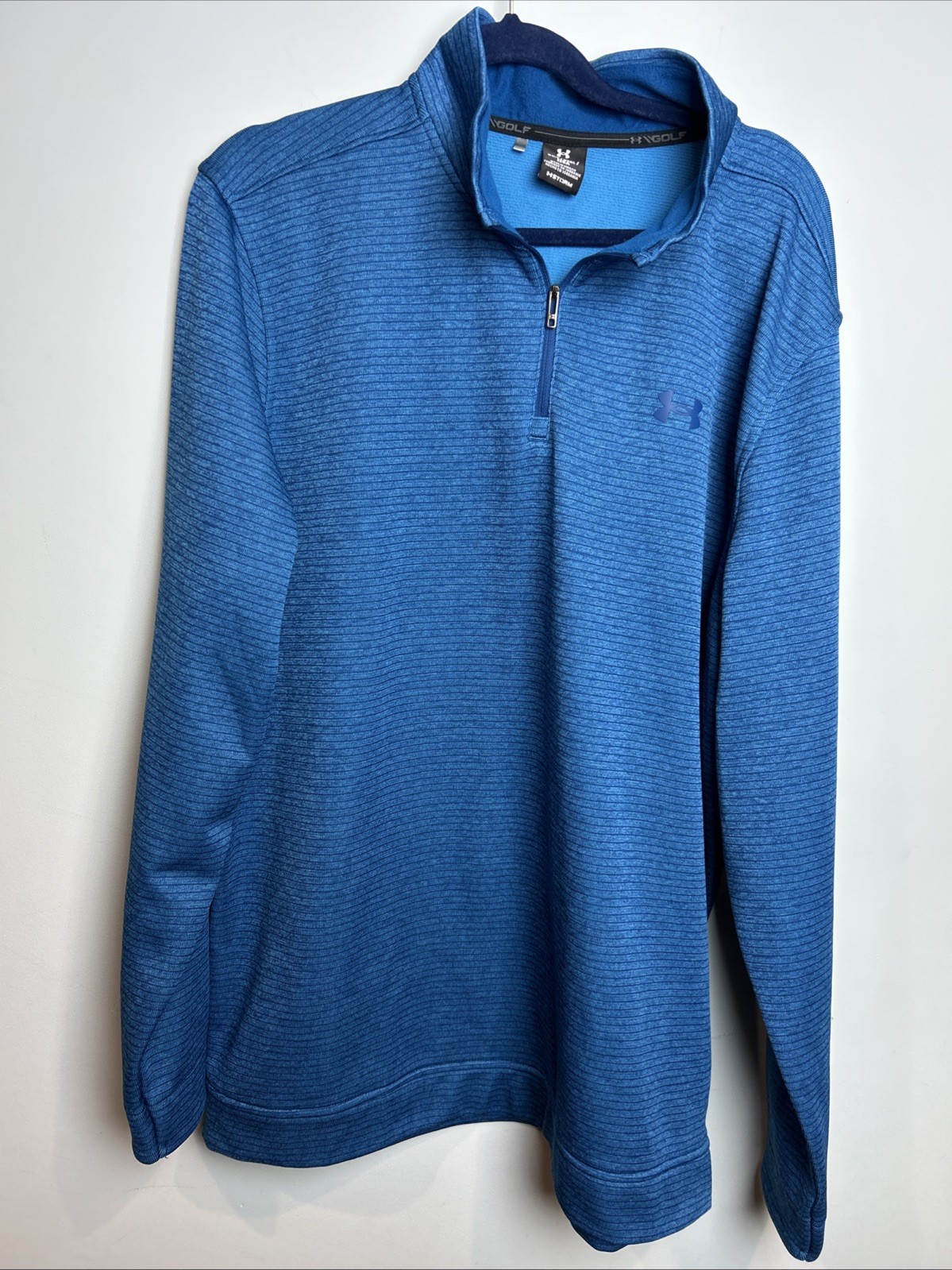 Under Armour Old 1/4 Tech Pullover Striped Blue Mens Size XXLT gallery