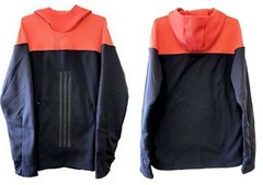 ADIDAS men’s $120 ID Amplifier Hoodie Sweatshirt high collar gray-salmon M #32