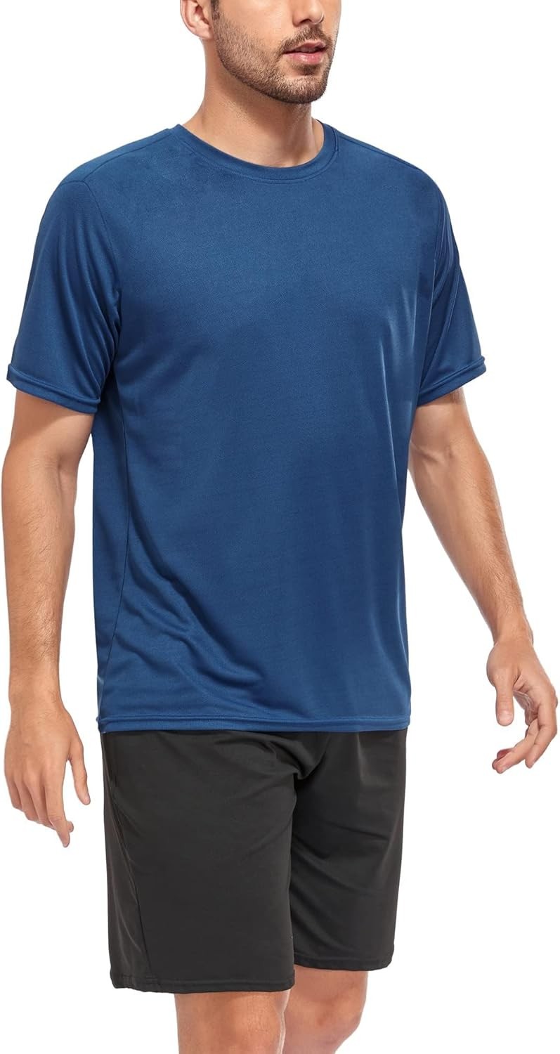1/5 Pack Mesh Workout Shirts for Men Dry Fit Gym Shirts Quick Dry Athletic Short gallery